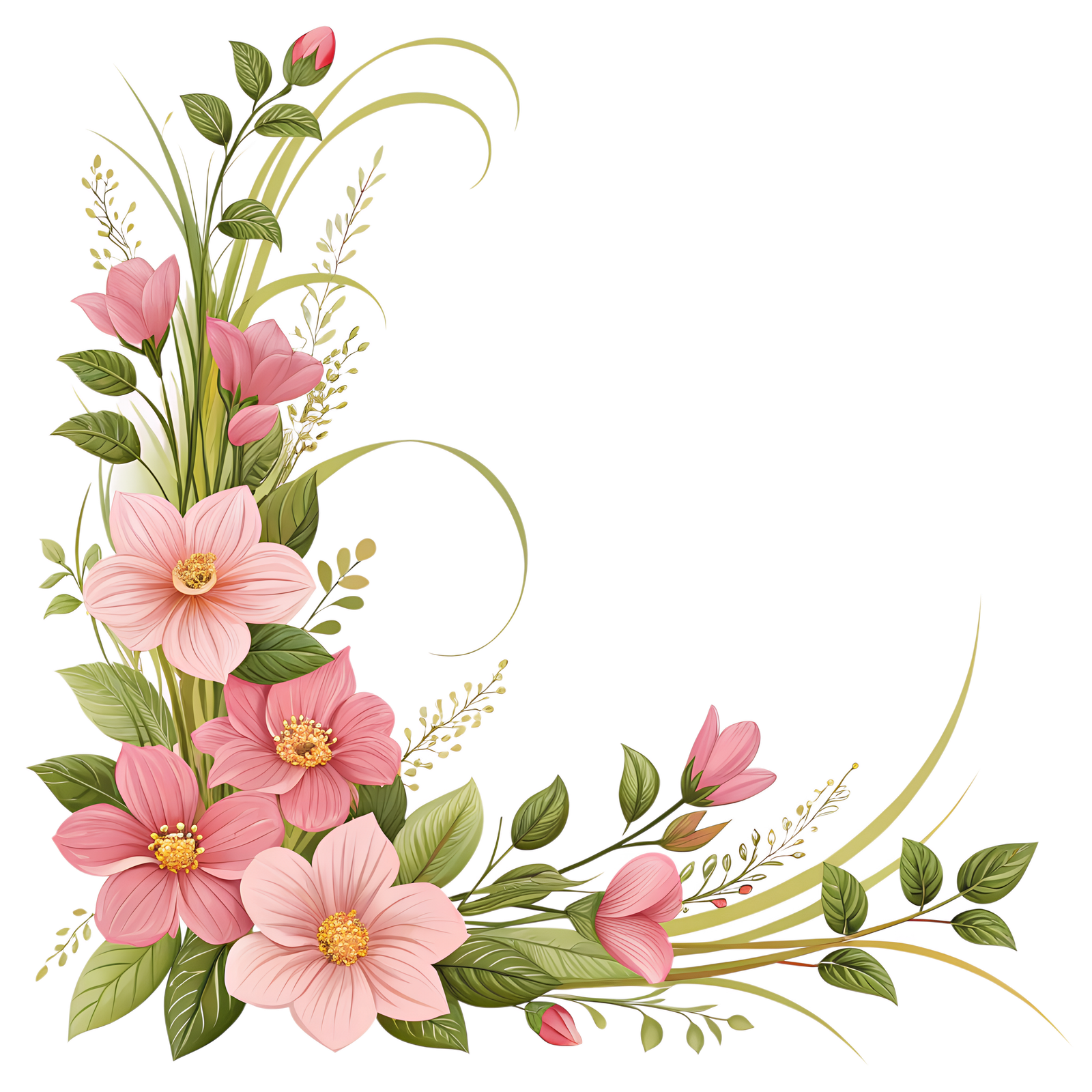 Left corner flower
